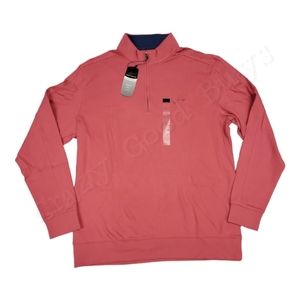 Greg Norman Limited Edition Vinyard (Coral) Pullover Shirt Jacket 100% Cotton, L